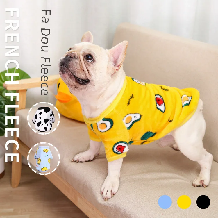 Autumn and winter warm pajamas coat small medium and large Method Bulldog cat dog pet supplies two-legged clothes Dog clothes