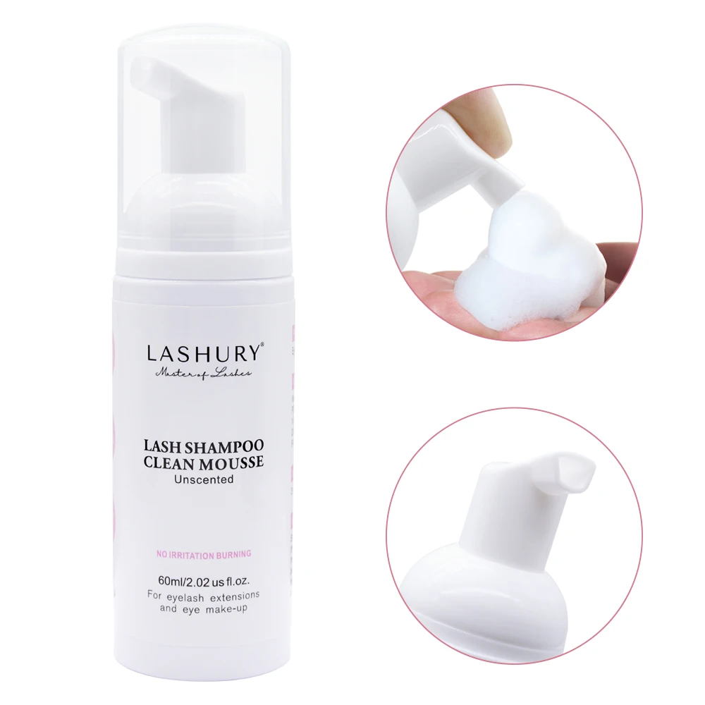 Lashury Eyelashes Mousse Foam Eyelash Shampoo 60ml Gentle Cleansing Eyelashes Grafting Extension Eyelash Dedicated Cleaner