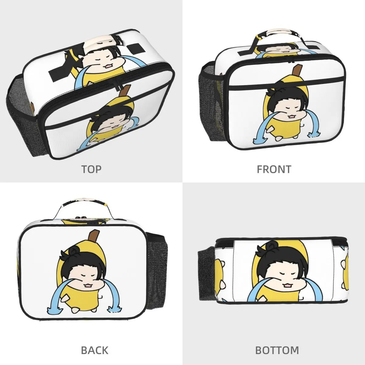 Banana Geto Jujutsu Kaisen Insulated Lunch Bag for Women Children Leakproof Food Boxes Thermal Lunch Box Tote