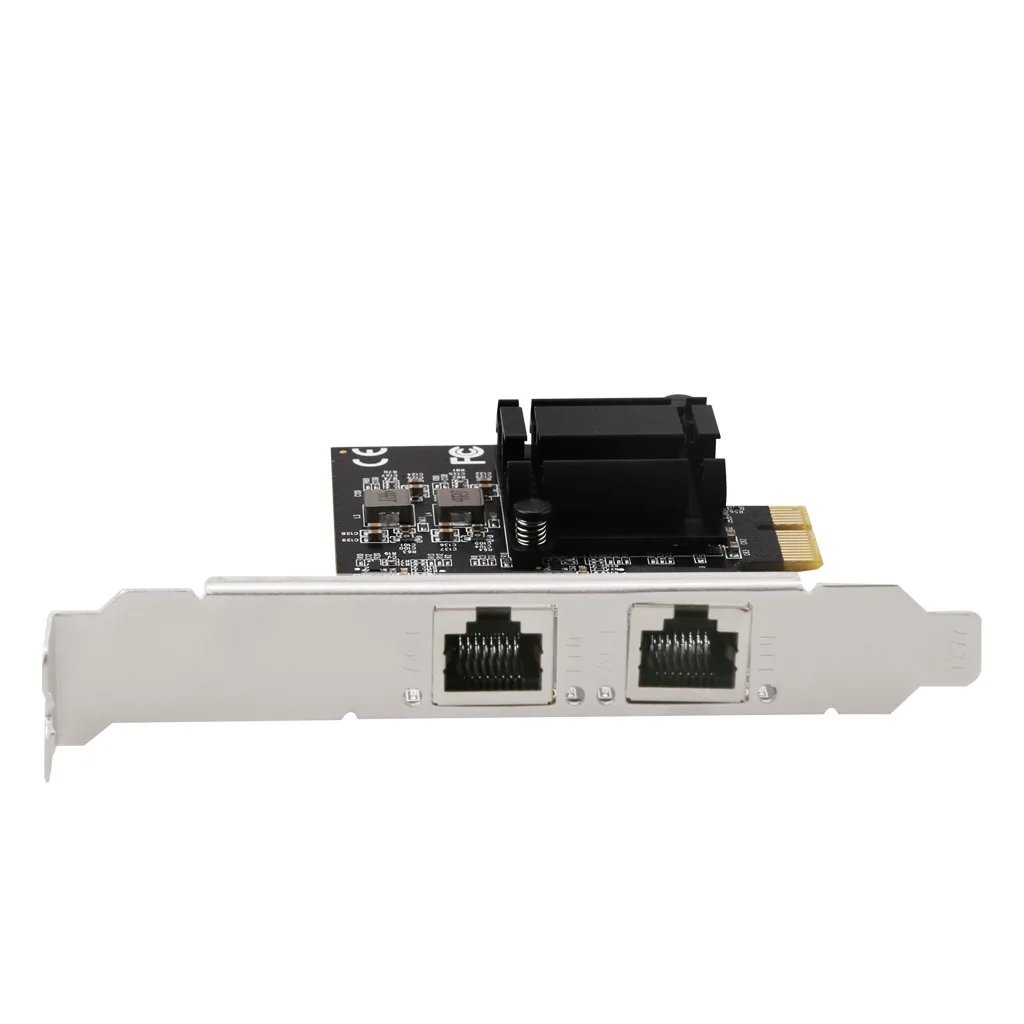 Dual Port PCIe Network Adapter Card RTL8125B 2.5G Gigabit Ethernet Server Network Card RJ45 LAN Controller Support for Desktop