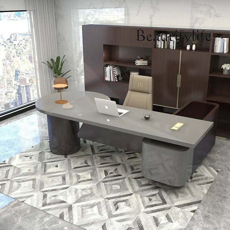 V Senior Boss Desk Office Desk For Boss Modern High-End Atmospheric Executive Desk Office Light Luxury And Simplicity