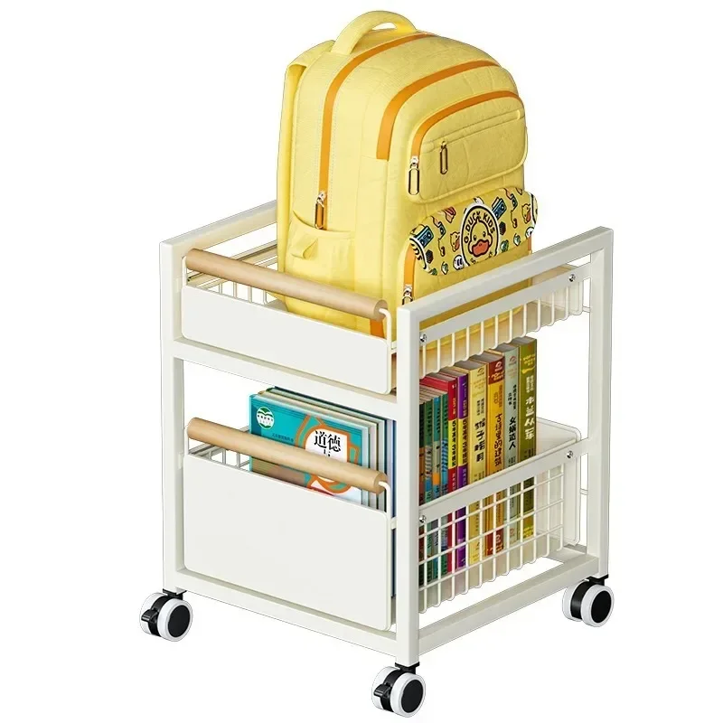 

Multi-function Schoolbag Storage Rack Can Be Mobile Household Seam Organizer Cart Table With Wheel Bookshelf For Children