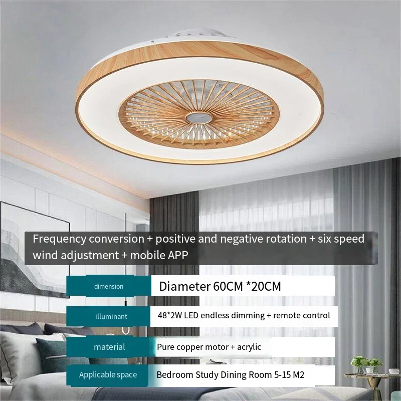 2026 Nieuwe ventilatorplafondlamp, eenvoudig, creatief, met houtnerfkleur, voor keuken, woonkamer, eetkamer, slaapkamer, LED-ventilatorlampen