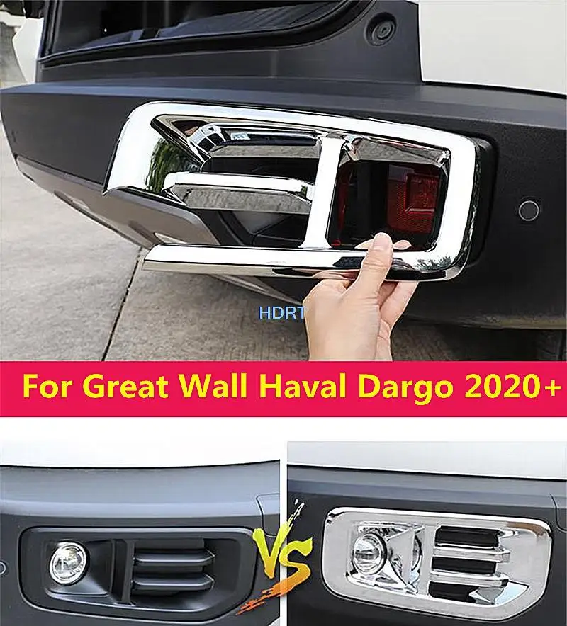 Fog Light Lamp Fame Trim Cover For Great Wall Haval Dargo 2020 2021 2022 Car Styling ABS Chrome Front Rear Bumper Exterior Parts