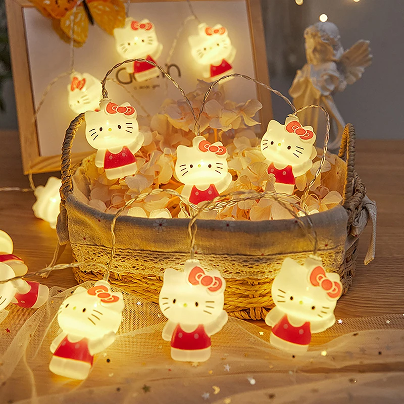 Sanrio Cartoon Anime Nachtlampje Hello Kitty Cinnamoroll USB Licht Festival Party Decoratieve Lichtslingers Kamer Sfeerverlichting