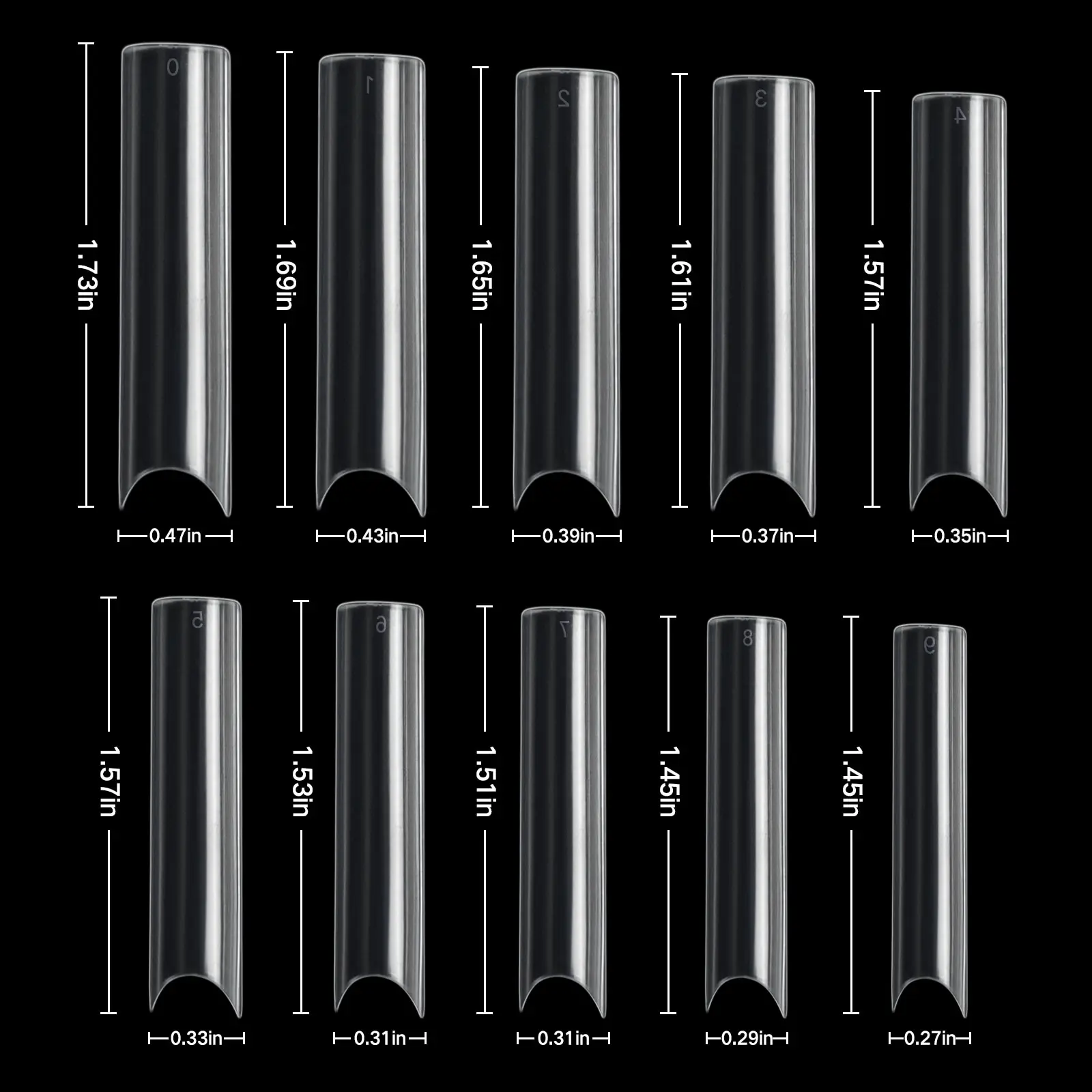 100pcs/Box XXL Extra Straight Nail Tips Long Square Coffin False Nails C Curved ABS Fake Nails Manicure Salon Nail Art Tools image 2