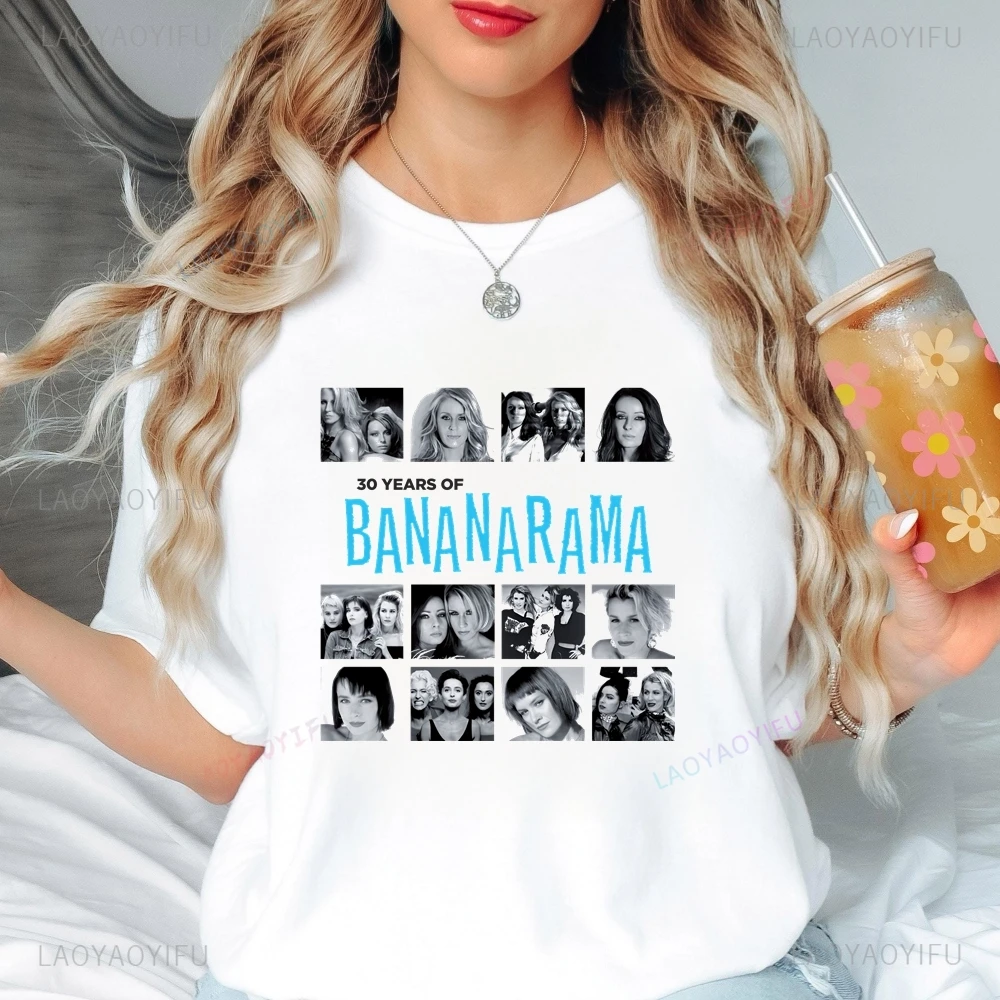 British Pop Music Group Bananarama's Summer Trend Y2k Short-sleeved Unisex Pattern Oversized T-shirt for Both Men and Women