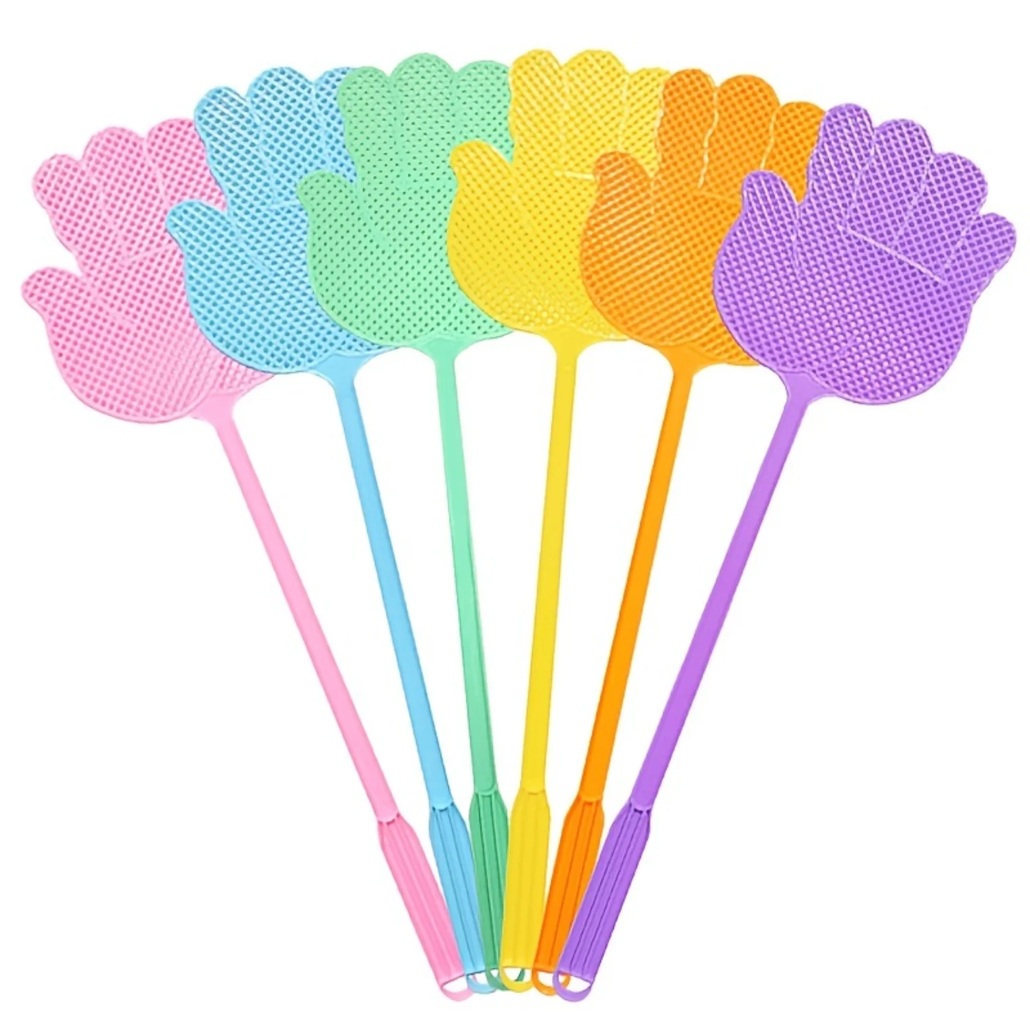 6pcs, Funny Hand Fly Swatter Durable Colorful Fly Swatter, Suitable For  Indoor Outdoor Classroom Office