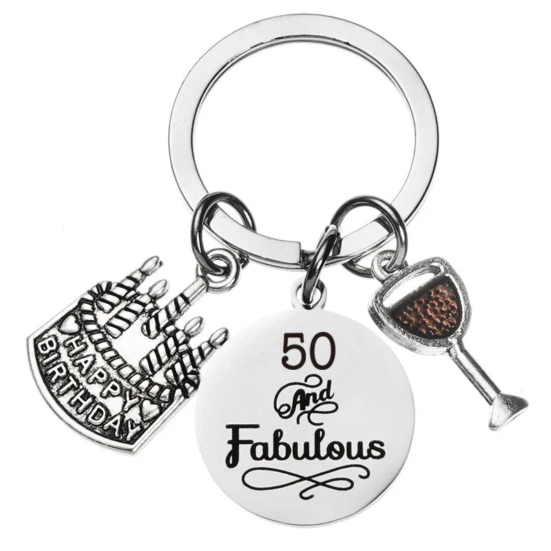 Happy Birthday Gifts Keychain Boyfriend Girlfriend Gift Jewelry Women Men Party Favors 13th 16th 18th 21st 30th 40th 50th 60th