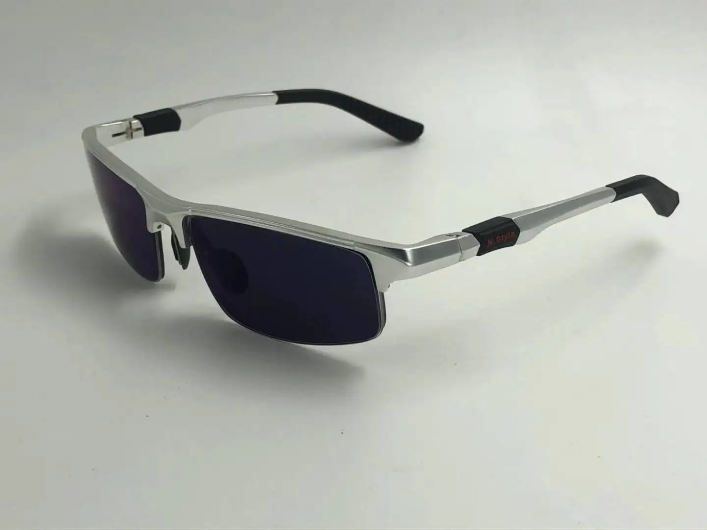Aluminium Halbrand Optischer Rahmen Rezept Männer Rechteckige Brillen Sonnenbrille Brille Sportbrille Große Breite Gesicht Verwendung – Detail 12