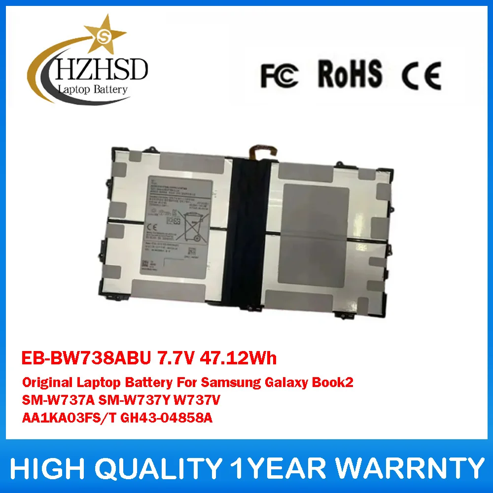 

EB-BW738ABU 7.7V 47.12Wh Original Laptop Battery For Samsung Galaxy Book2 SM-W737A SM-W737Y W737V AA1KA03FS/T GH43-04858A