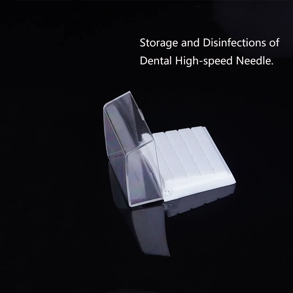 24 otwory Dental High Speed Bur Block Holder z Burs plastikowa stomatologia wiertarka umieszczenie dezynfekcja Case dentysta Lab Tools