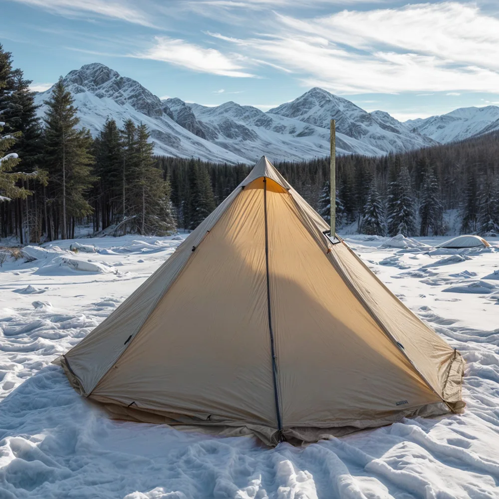 Winter Hot Tent Stove Jack Waterproof Windproof Outdoor Camping Cold Weather Shelter