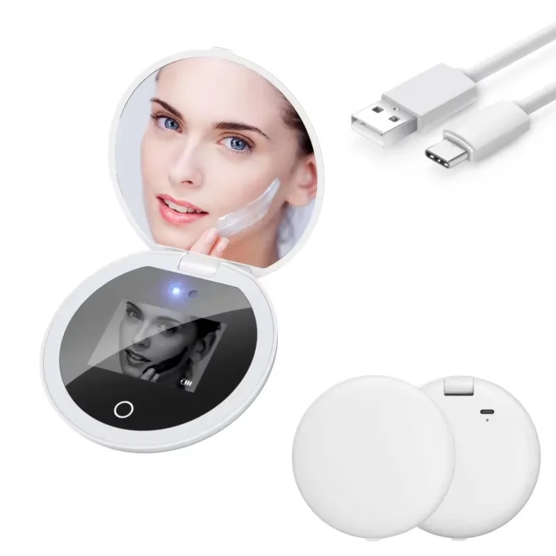 

Smart Sunscreen UV Mirror Makeup Led Pocket Mirror with UV Camera