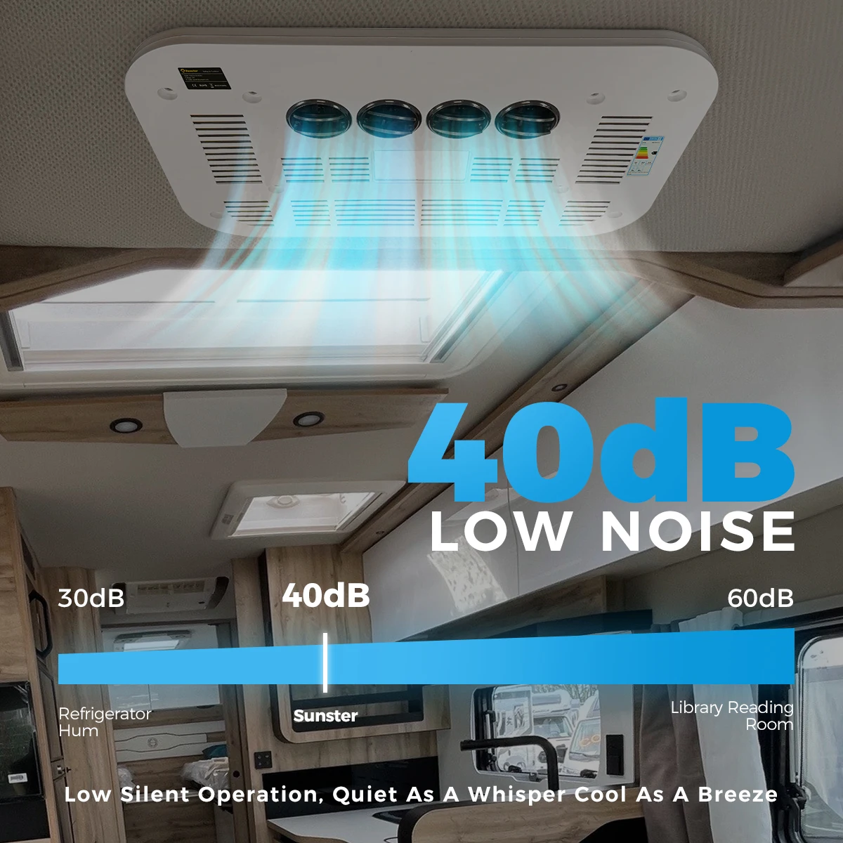 XMZ-AC-D5 Facile installazione 12V 24V DC RV Unità Parcheggio automatico Condizionatore d'aria per camper Roulotte Camion Raffreddamento del tetto
