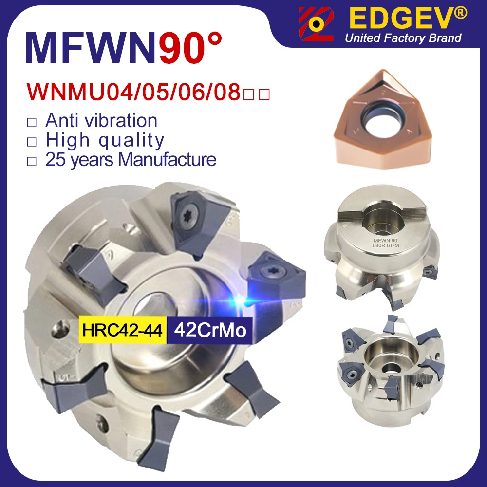 

MFWN 90 degree Disc Milling Cutter MFWN90 CNC Face Milling Cutter Head Metal Lathe Milling tool for WNMU080608 WNMU040304 Holder