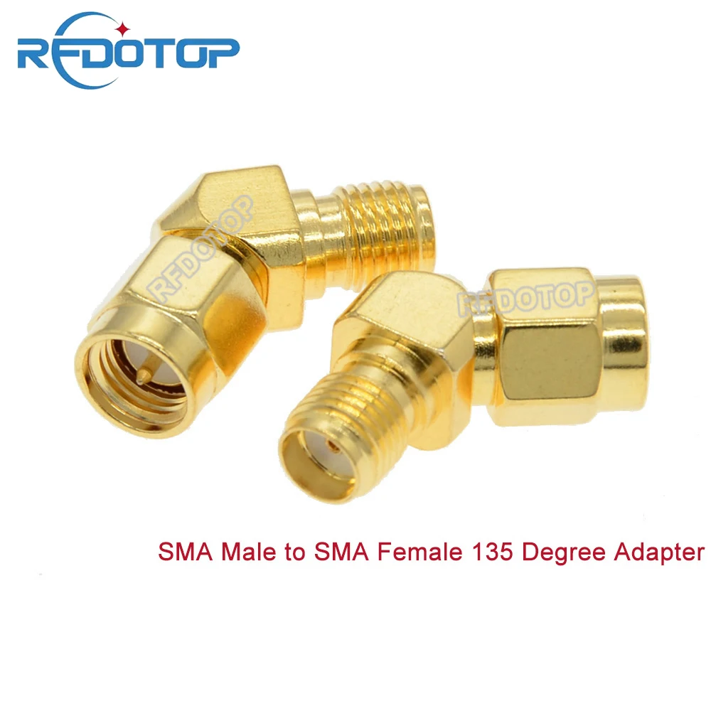 100PCS/lot SMA Male Plug to SMA Female Jack 135 Degree for Wifi Raido Antenna SMA-J to SMA-K 45 Degree RF Coaxial Adapter