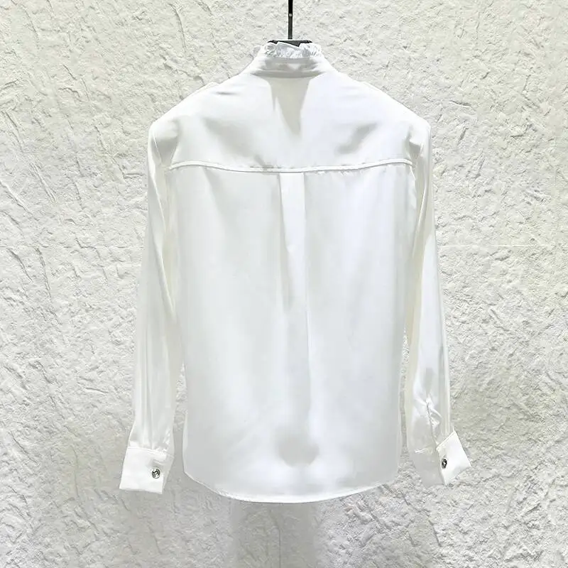 WVGA Spring New Men Light Luxury French Style Elegant Luxurious Ruffled Long Sleeved Shirts Draped Niche Chic Casual Tops W26280