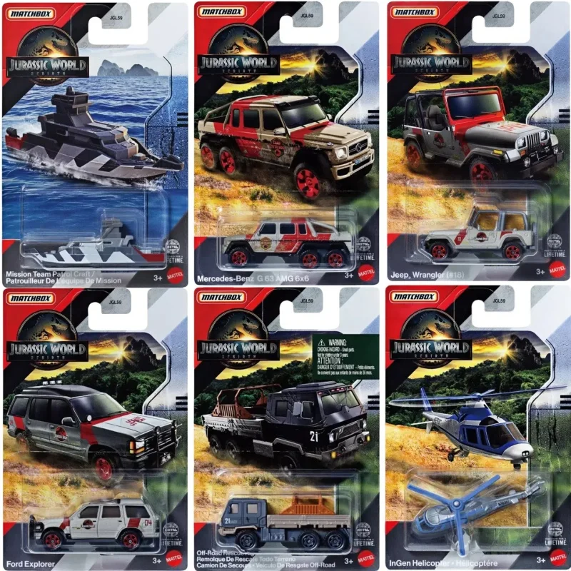 

Спичечный коробок Спичечный коробок JGL59 Мир Юрского периода Фильм Тот же модель Mercedes Benz 6X6 Ford Динозавр Спасательная машина Игрушечный автомобиль