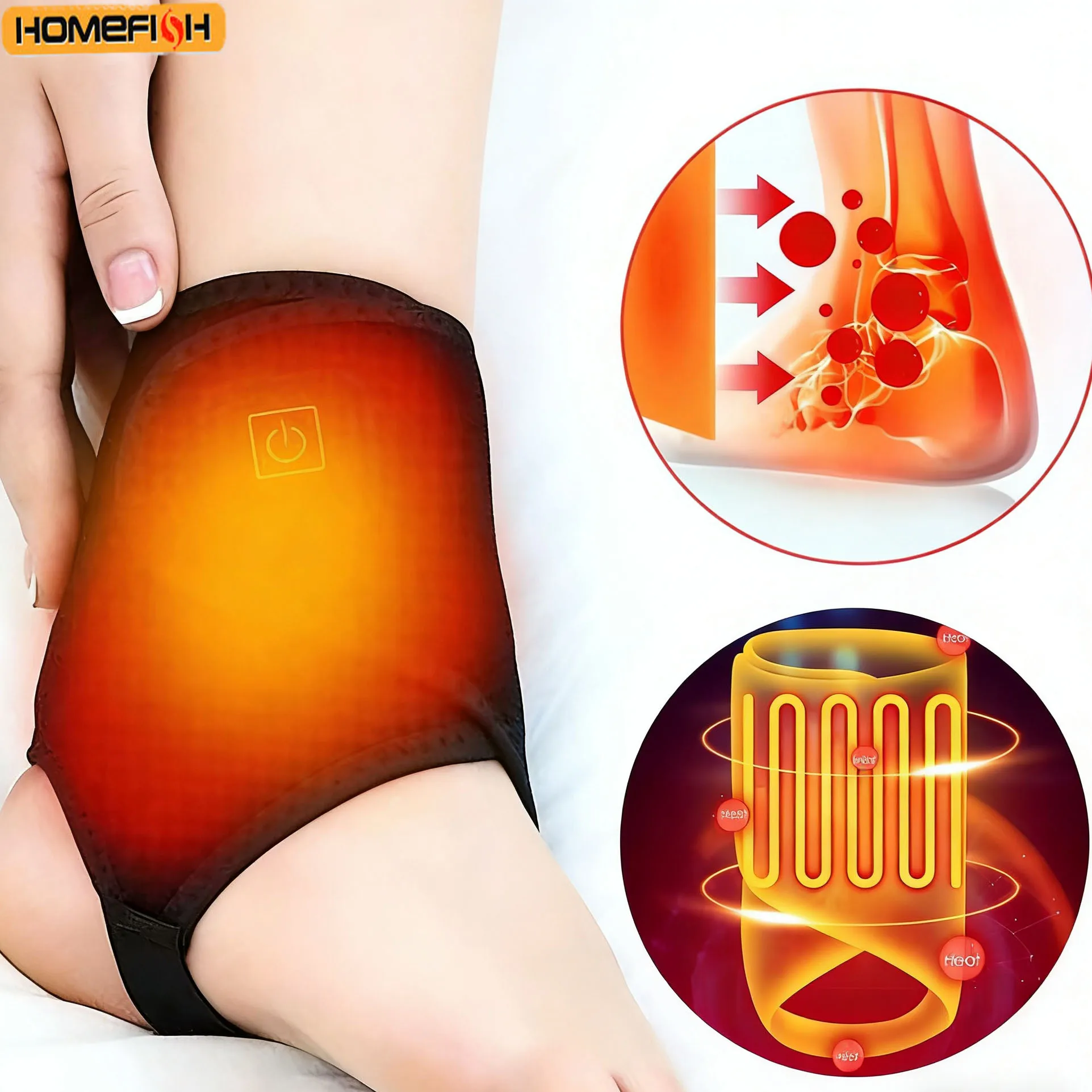 Autumn-Winter Ankle Warm Band - Adjustable Black Heating, Lightweight Portable Warming Support