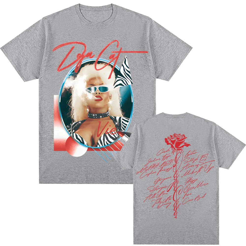 KOSZULKA DOJA CAT UNISEX-DLA DOROSŁYCH OFICJALNA LISTA SKŁADU ALBUMU DOJA CAT Koszulka Doja Cat Identyczna Oficjalnej Stronie Internetowej Wysokiej Jakości Koszulka Bawełniana Okrągły Dekolt