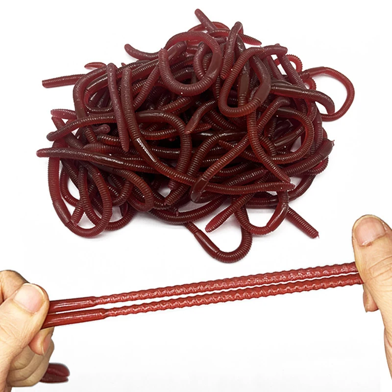 

10PCS Fake Worms Rubber Play Worms Realistic Plastic Fidget Toy Earthworm Worm Farm Anxiety Relief For Halloween