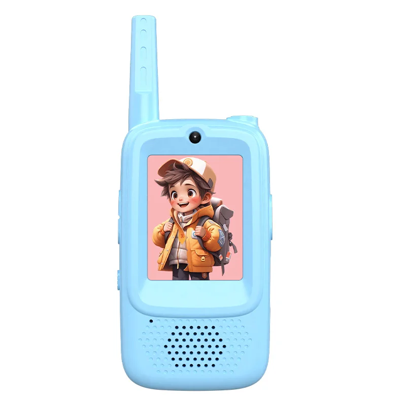 Mini câmera inteligente crianças vídeo walkie talkie recarregável interfone caminhadas ao ar livre walky talky presente do miúdo dos desenhos animados jogos bonitos
