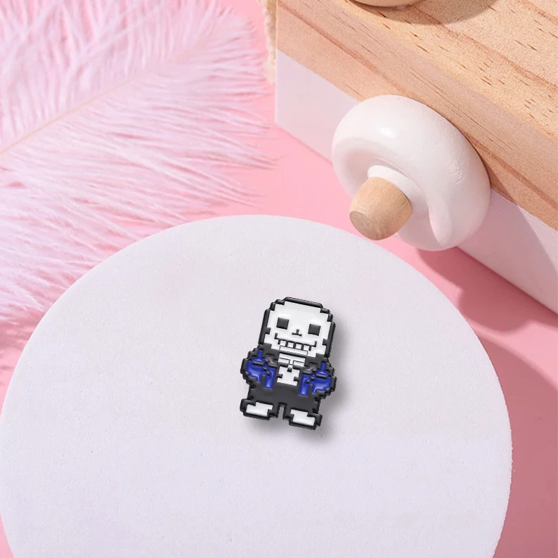 Game Character Enamel Brooch, Enamel Pin, Sans Undertale, Lapel Jewelry, Custom Gift for Friends, Fashion Accessories