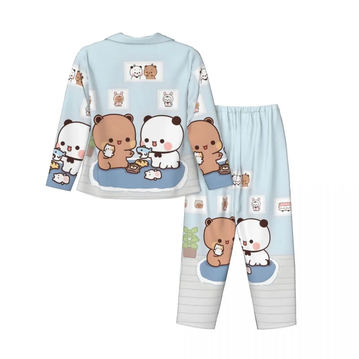 Panda Bear Hug Bubu Dudu Women's Pajamas Set 2 Piece Set For Women Casual Long sleeve Suit