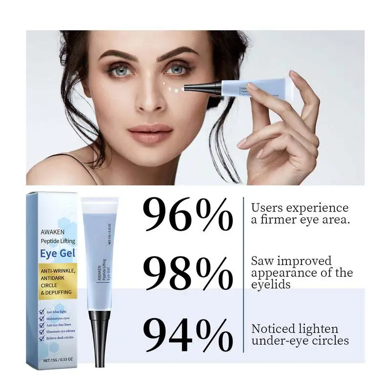 1pcs Awaken Peptide Lifting Eye Gel women Eye Moisturizing Under Eye serum For Dark Circle Puffiness Fine Lines Eye Care