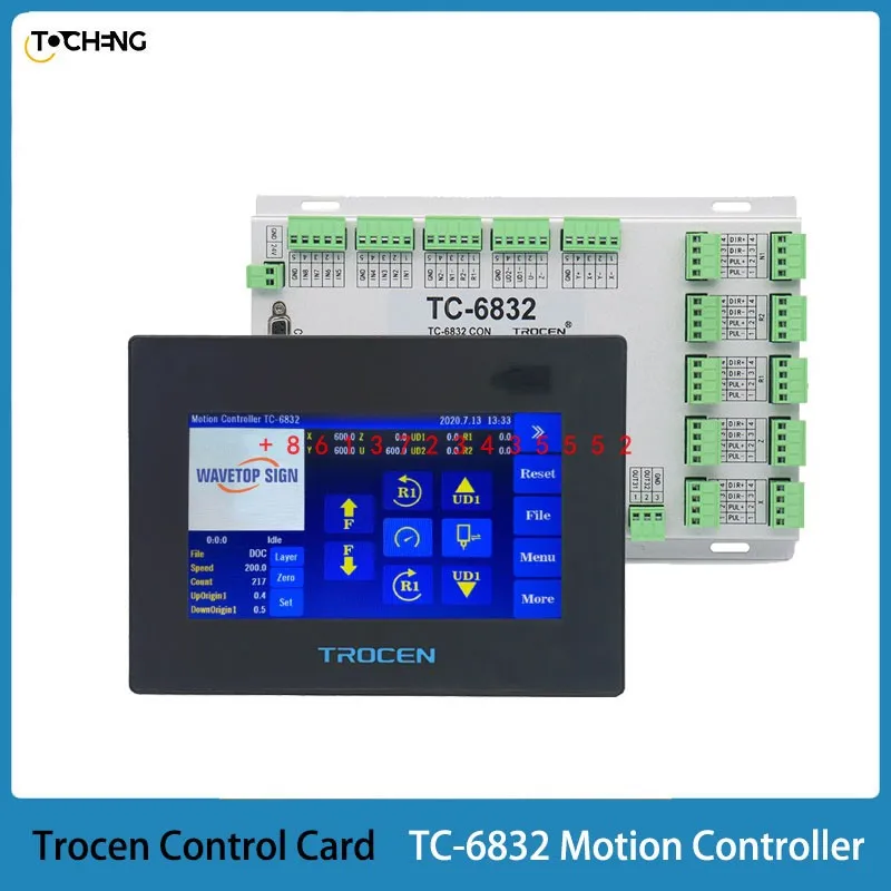 CNC Vibrating Knife Trocen Vibrating Knife Cutting Motion Controller TC-6832 7inch Touch Screen use for CNC Vibrating Knife