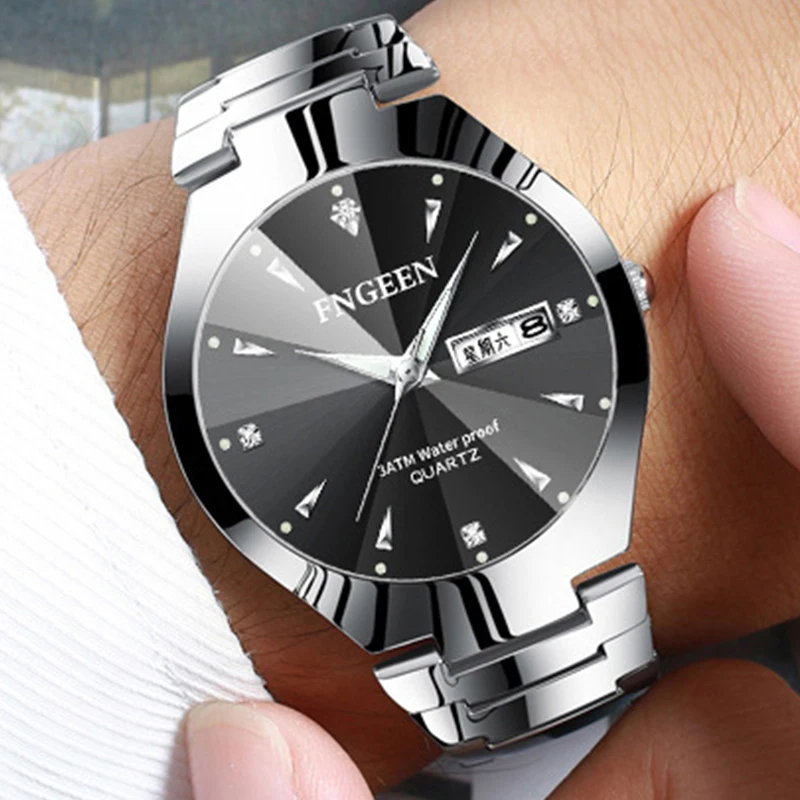 FNGEEN Top Brand Luxury Watch Men Quartz Watch For Lovers Luxury Fashion Stainless Steel Wristwatch 30M Waterproof Men Watches