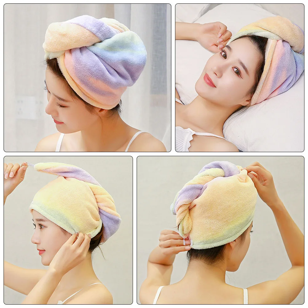 

Dry Hair Microfiber Quick Drying Foldable Bath Cap for Gym Travel Fiber Towel Fast Absorption Comfortable Hair