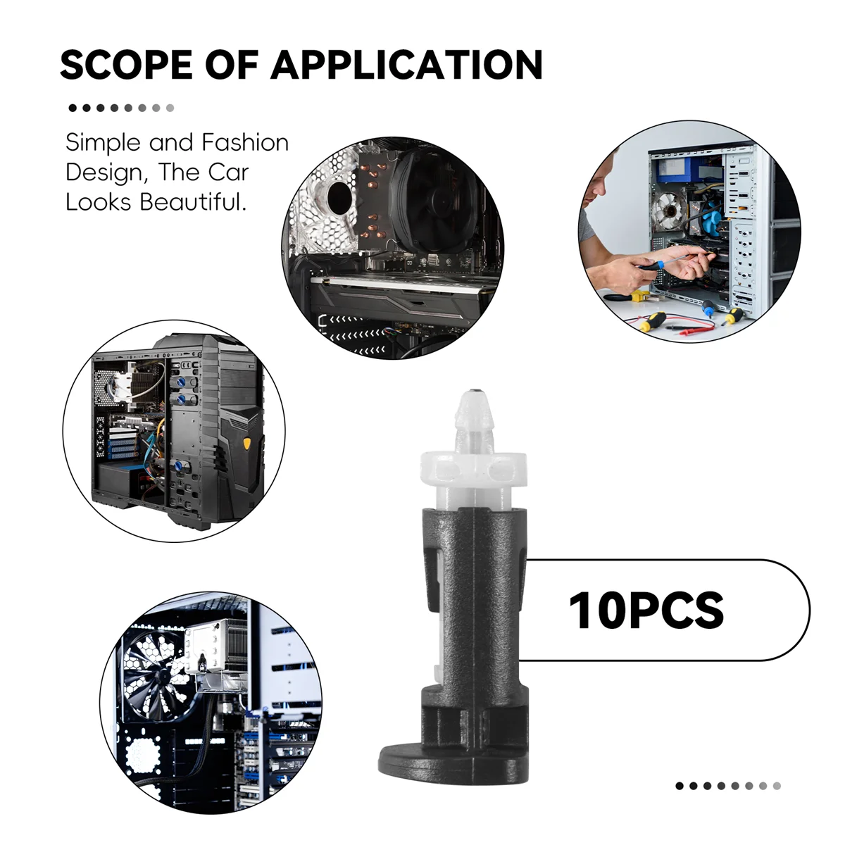 10 ชิ้นคลิปยึดพลาสติกสําหรับ 4 Way CPU Coolers 1155 775 CPU ฮีทซิงค์ Mount Pin Push สกรู Cooler พัดลม Fastener