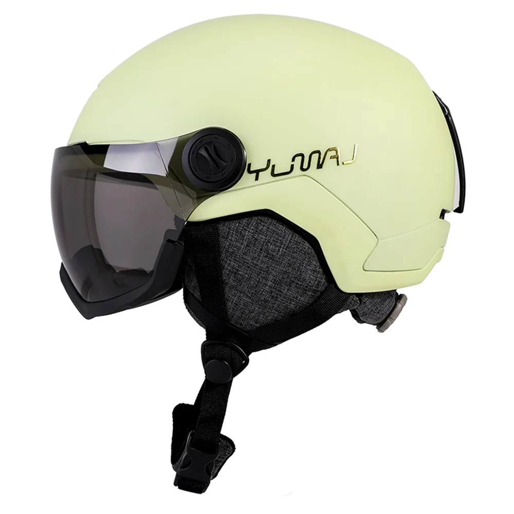 

YUMAJ winter popular ski warm helmet riding ski windproof anti-fog adjustable removable goggles safety certified snow helmet 107