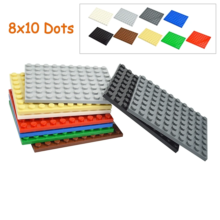 8x10 Noppen DIY Doppelseitige Bausteine Dünne Platten Figuren Bausteine Pädagogisches Konstruktionsspielzeug Kreative Größe Kompatible Marken-Spielzeuge
