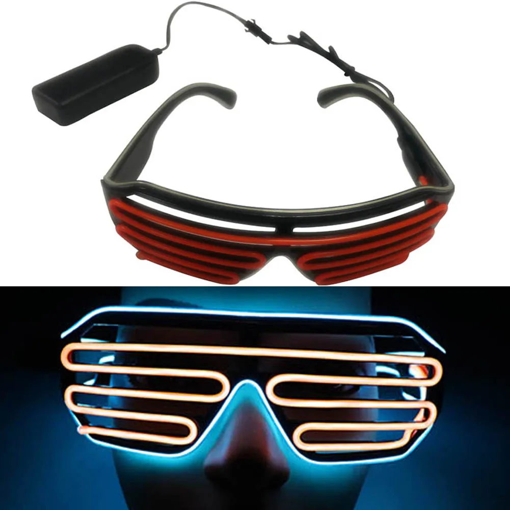 

El Wire LED Glasses Fashion Neon Light Up Luminous Glasses Rave Costume Festival Party Gift Indoor Outdoor Novelty Lighting