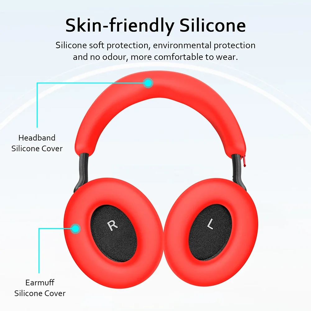 Silicone Headset Case for Sennheiser MOMENTUM 4 Headphones Soft Ear Pads Headbeam Cover Skin friendly anti drop dustproof cover