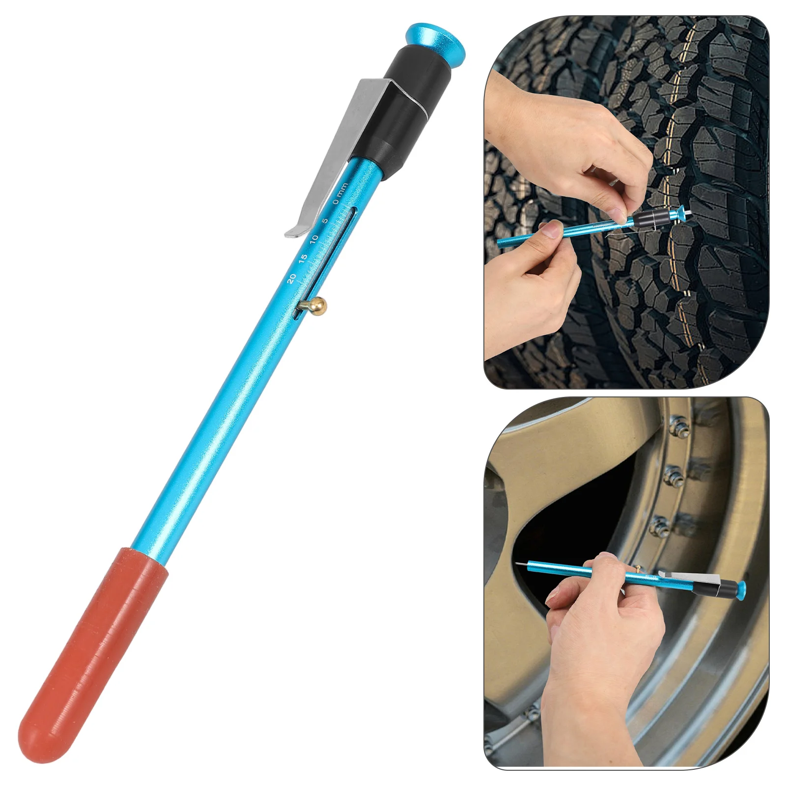 

Brake Pad Detection Ruler Depth Tread Tire Accurate Measurement Tool Gauge Measuring Portable Car Thickness Pen