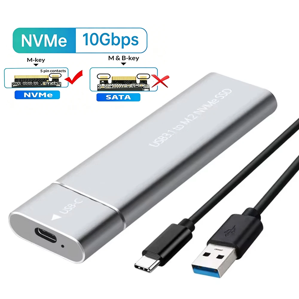 KEBIDUMEI 10Gbps USB 3.1 Type C External Enclosure Support M B&M