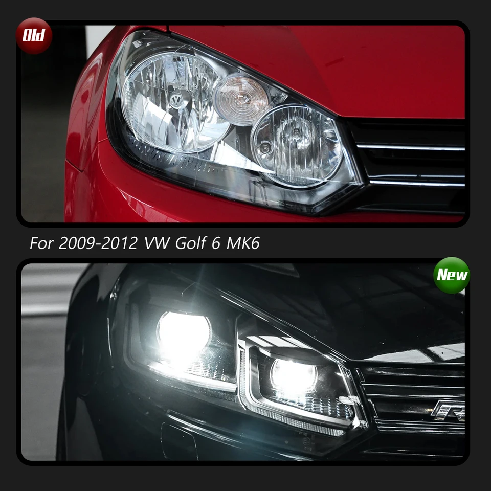 TYPY 車のライト Vw ゴルフ 6 ヘッドランプ Mk6 2009-2012 LED
