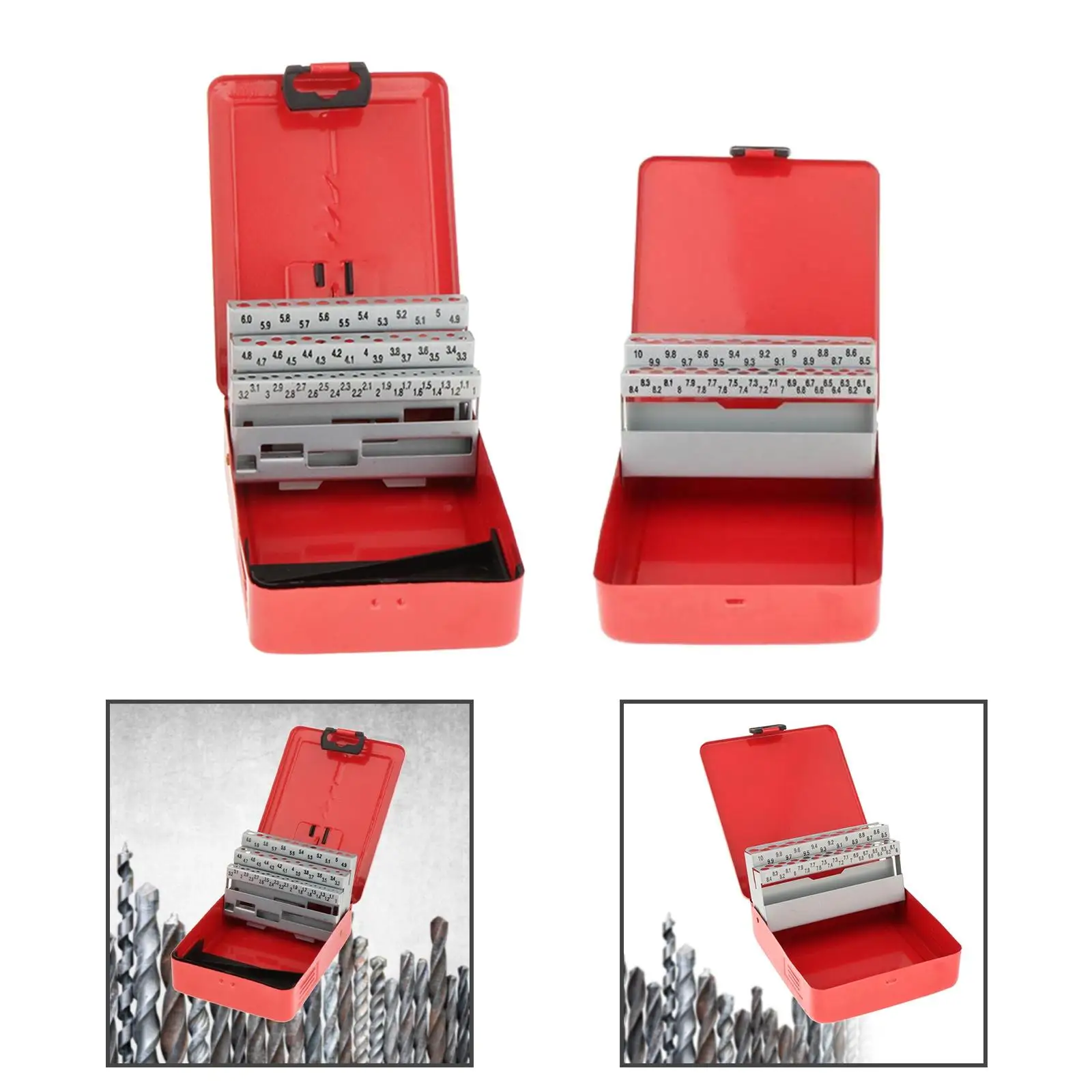 Metal Indexed Drill Bit Storage Case Empty Organizer Box for DIY Craftsman Tool Accessories