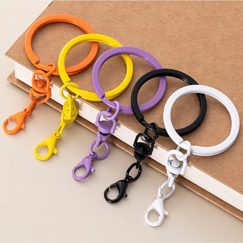 1PC Candy Color Keychain Connector Accessories Keyring Lobster Clasp Hook With Rotating Buckle For DIY Jewelry Making