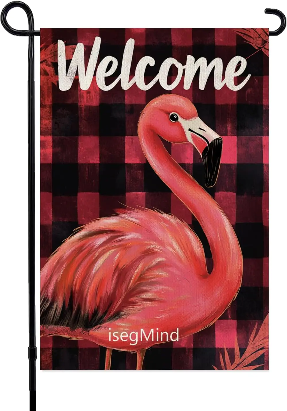 Flamingo Decor Welcome Garden Flags Double Sided Christmas Red Black Buffalo Check Plaid Gingham Yard Flag 12x18 Inch Burlap SSL