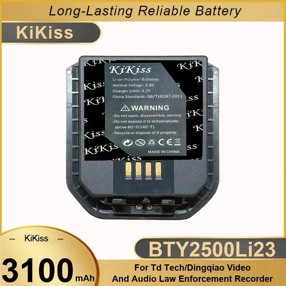 

3100Mah Bty2500li23 Body Camera Battery High Capacity For TD Tech Dingqiao Video And Audio Law Enforcement Recorder