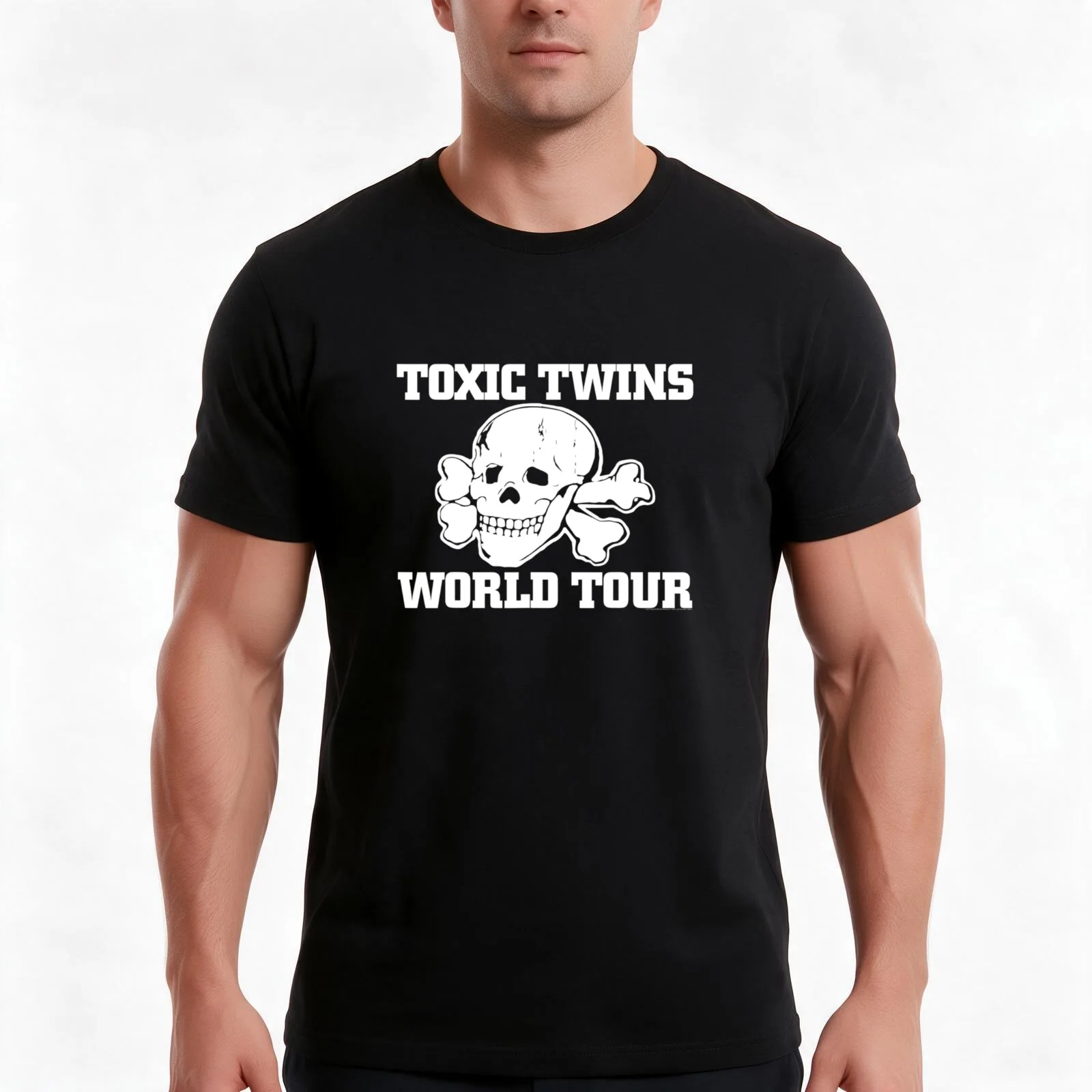 Toxic Twins World Tour T-Shirt, Summer Casual Cotton Tee, Oversized Streetwear Tops, Vintage Graphic Print, Unisex Men Women