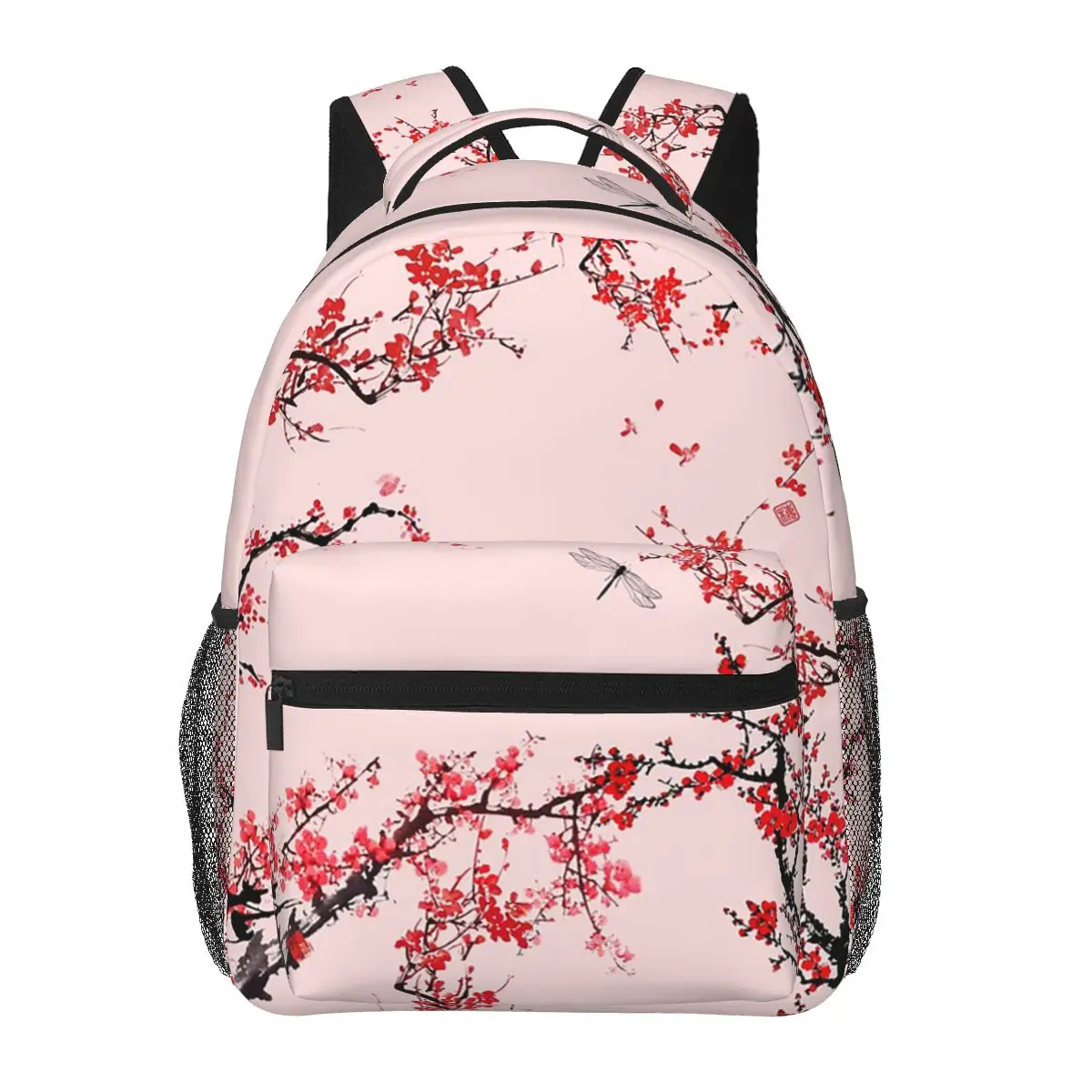 

Plum Sakura Cherry Blossom Student Backpack School Bag Hiking Travel Daypack for Boys Girls Fashion Bookbag Shoulder Bags