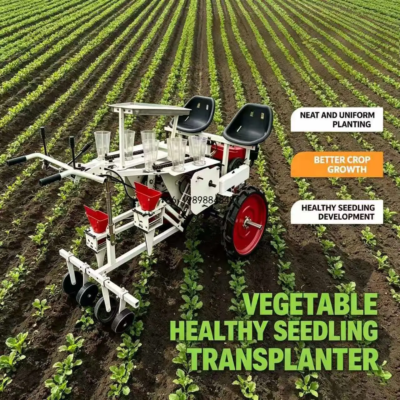 Vegetable Transplanter Planting Equipment Vegetable Transplanting 2 Row Seedling Planter Seedling Transplanter