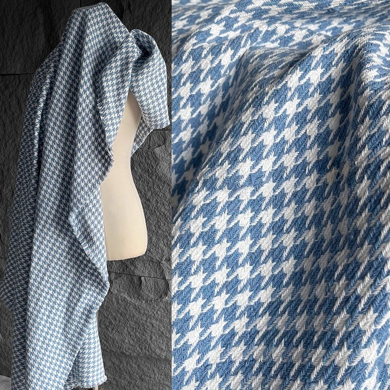 Thickened Houndstooth Jacquard Texture Skin-Friendly Comfortable Fabric Meter Creative Design Coat Jacket Hat Clothing Material