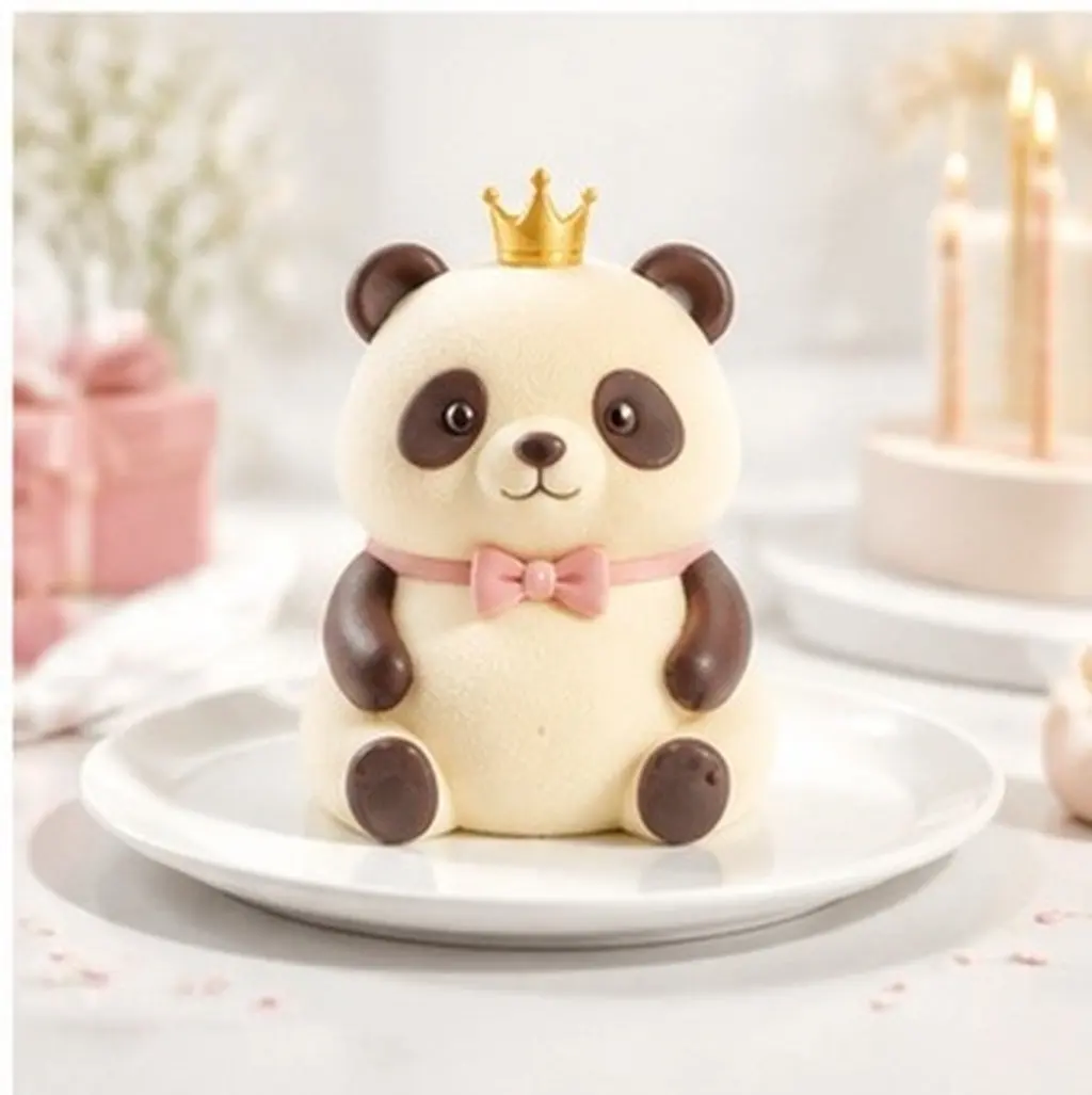 Reusable Flexible Panda Silicone Mold for Chocolate Fondant Candy Mousse Jelly Cake Decorating DIY Baking Party Panda Cake Pan